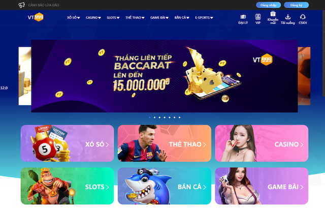 Trang chủ của nhà cái VT999