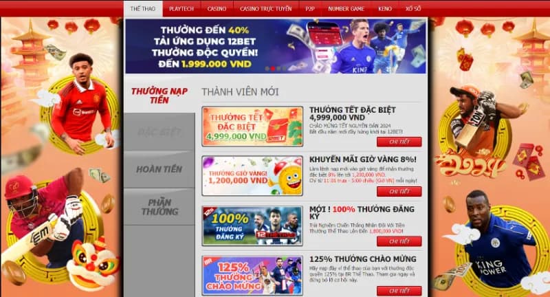 Chương trình khuyến mại tại nhà cái 12Bet